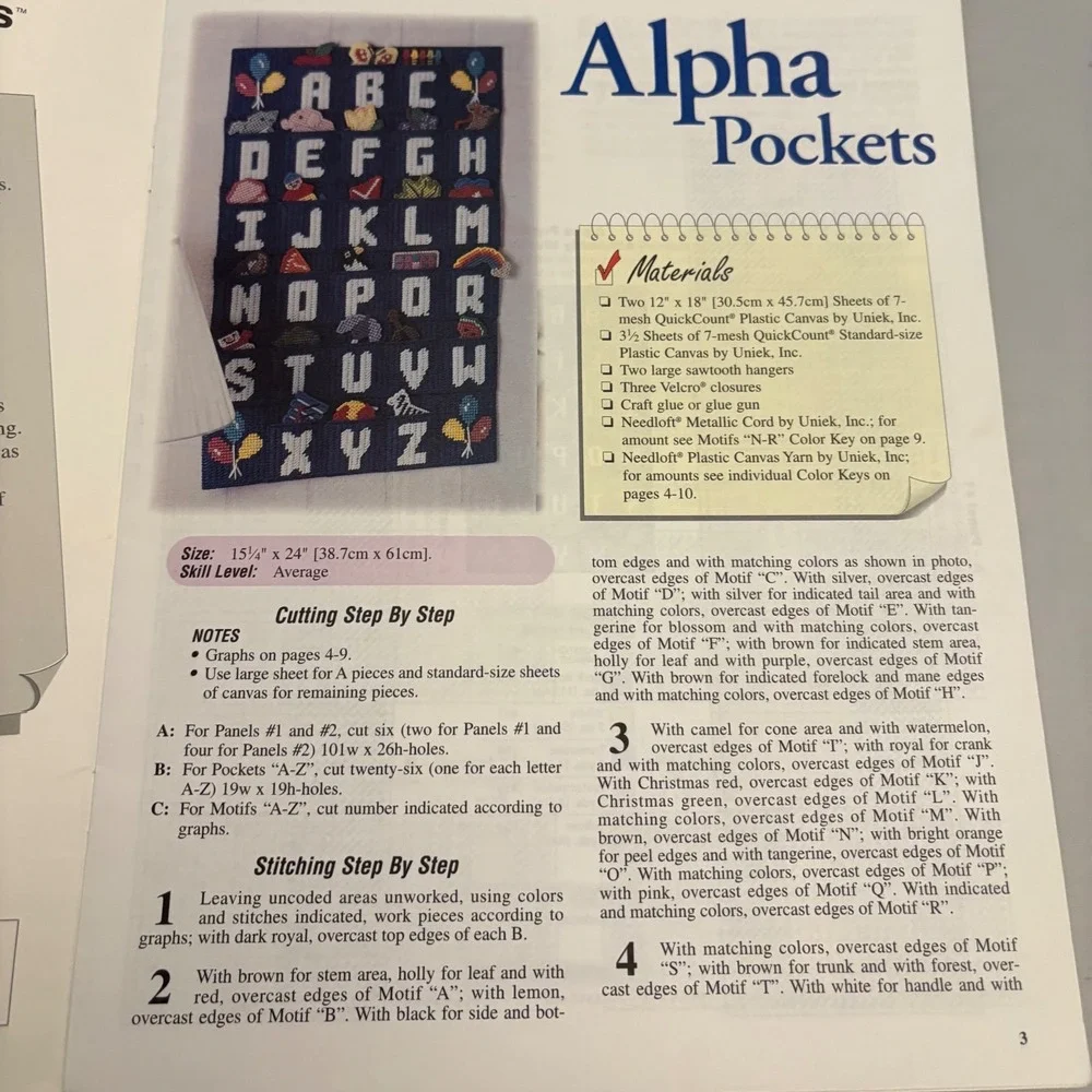 3 Quick Count‎ Plastic Canvas Project Books Alpha Pockets Southwest Quick Easy